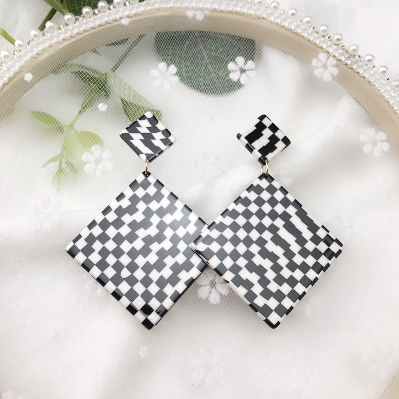 AB-211 popular jewelry network red same style mosaic ear ring pattern is not necessarily the same fashion personality