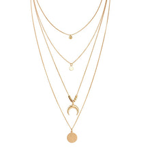 Load image into Gallery viewer, 2020 Collier New Necklace Multi-layer Moon Stainless Steel Disc Tassel Pendant Female Necklace Jewelry Collar