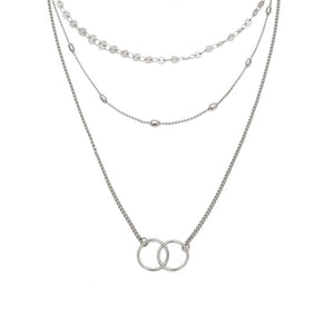 2020 Collier New Necklace Multi-layer Moon Stainless Steel Disc Tassel Pendant Female Necklace Jewelry Collar
