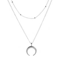 Load image into Gallery viewer, 2020 Collier New Necklace Multi-layer Moon Stainless Steel Disc Tassel Pendant Female Necklace Jewelry Collar