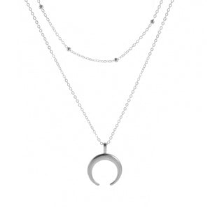 2020 Collier New Necklace Multi-layer Moon Stainless Steel Disc Tassel Pendant Female Necklace Jewelry Collar