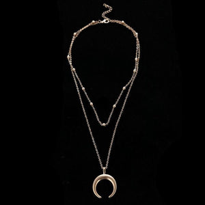 2020 Collier New Necklace Multi-layer Moon Stainless Steel Disc Tassel Pendant Female Necklace Jewelry Collar