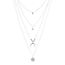 Load image into Gallery viewer, 2020 Collier New Necklace Multi-layer Moon Stainless Steel Disc Tassel Pendant Female Necklace Jewelry Collar