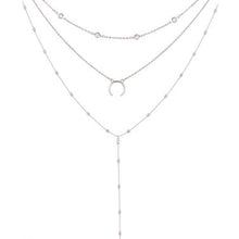 Load image into Gallery viewer, 2020 Collier New Necklace Multi-layer Moon Stainless Steel Disc Tassel Pendant Female Necklace Jewelry Collar