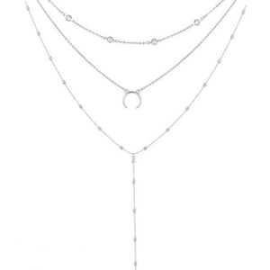 2020 Collier New Necklace Multi-layer Moon Stainless Steel Disc Tassel Pendant Female Necklace Jewelry Collar