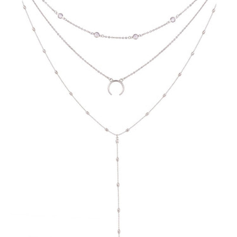 2020 Collier New Necklace Multi-layer Moon Stainless Steel Disc Tassel Pendant Female Necklace Jewelry Collar