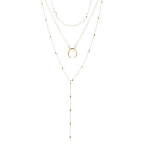 2020 Collier New Necklace Multi-layer Moon Stainless Steel Disc Tassel Pendant Female Necklace Jewelry Collar