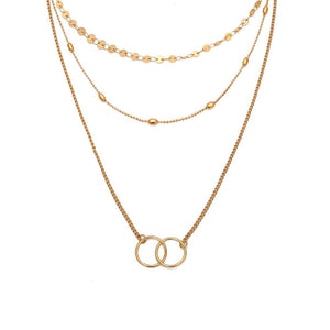 2020 Collier New Necklace Multi-layer Moon Stainless Steel Disc Tassel Pendant Female Necklace Jewelry Collar