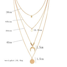 Load image into Gallery viewer, 2020 Collier New Necklace Multi-layer Moon Stainless Steel Disc Tassel Pendant Female Necklace Jewelry Collar
