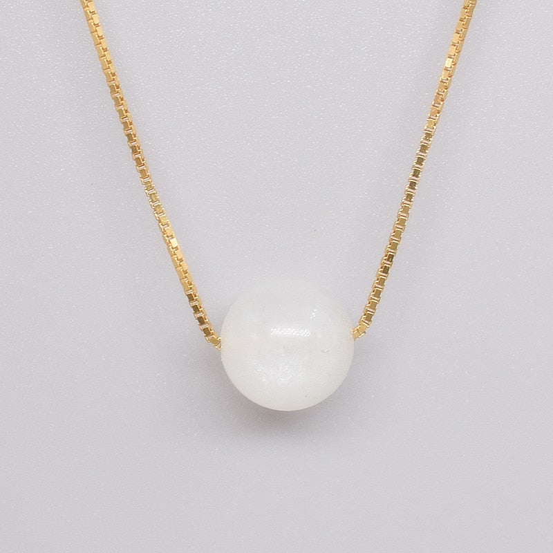 June Brith Stones Natural Moonstone Chokers Necklaces Pendants 18k Gold 925 Sterling Silver Fine Jewelry Women #d028n