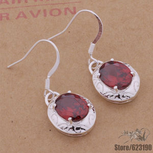 AE245 silver earrings ,silver plated fashion jewelry , fiery earring inlaid red stone /eukanlra ggwaoyda