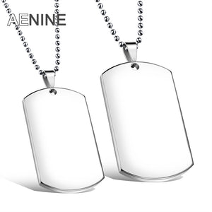 DIY Customized Letter Photo Engraved Stainless Steel Tag Tide Men Necklace Pendant Jewelry OGX1096