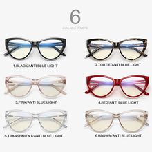 Load image into Gallery viewer, AEVOGUE Woman Anti-Blue Light Glasses Cat Eyes Optical Frame TR90 Eyeglasses Prescription Glasses KS115