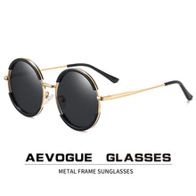 Carica l&#39;immagine nel visualizzatore di Gallery, AEVOGUE Occhiali da sole polarizzati da donna Occhiali da sole rotondi in lega da uomo stile estivo Occhiali da sole unisex UV400 AE0851