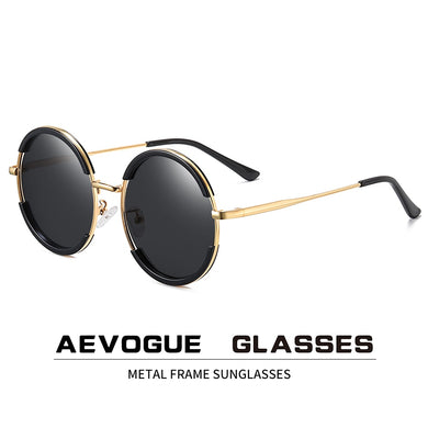 AEVOGUE Occhiali da sole polarizzati da donna Occhiali da sole rotondi in lega da uomo stile estivo Occhiali da sole unisex UV400 AE0851