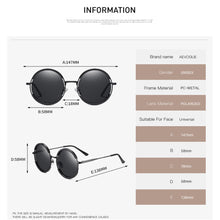 Carica l&#39;immagine nel visualizzatore di Gallery, AEVOGUE Occhiali da sole polarizzati da donna Occhiali da sole rotondi in lega da uomo stile estivo Occhiali da sole unisex UV400 AE0851
