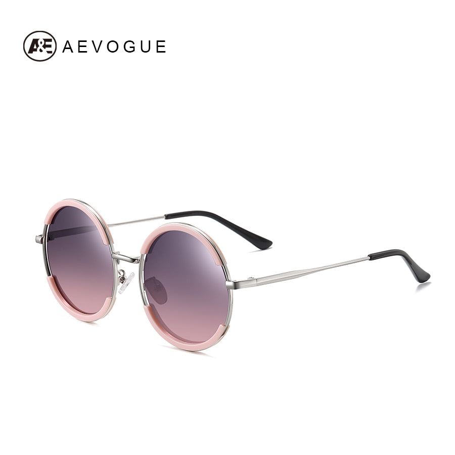 AEVOGUE Occhiali da sole polarizzati da donna Occhiali da sole rotondi in lega da uomo stile estivo Occhiali da sole unisex UV400 AE0851