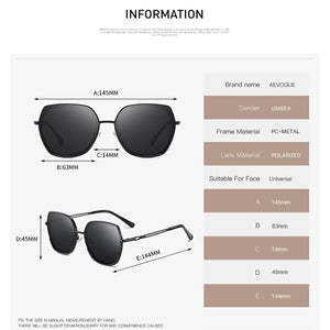 AEVOGUE Women Polygon Polarized Sunglasses Gradient Lens Driving Retro Glasses Brand Design UV400 AE0817