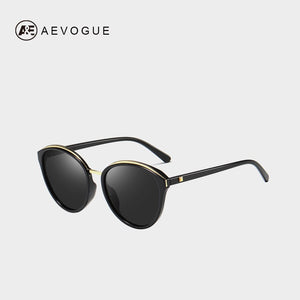 AEVOGUE Polarized Sunglasses Women Cat Eye Luxury Oversized Transparent Frame Gradient lens Sun Glasses Female UV400 AE0634
