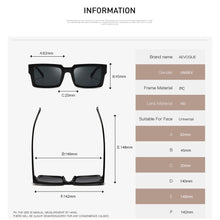 Load image into Gallery viewer, Sunglasses Women Rectangle Frame Transparent Brand Designer Retro Sun Glasses Unisex Square Brown UV400 AE0664