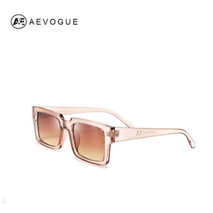 Sunglasses Women Rectangle Frame Transparent Brand Designer Retro Sun Glasses Unisex Square Brown UV400 AE0664