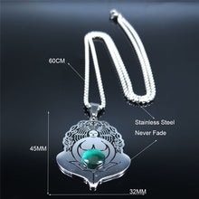 Load image into Gallery viewer, AFAWA Forest Goddess Stainless Steel Chain Necklace for Women Silver Color Statement Necklace Jewelry cadenas mujer N3323S02