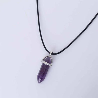 2018 New Hot Hexagonal Crystal Tiger Eye turquoises pendentif amethyste Stone Pendant Chains Necklace For Women Jewelry