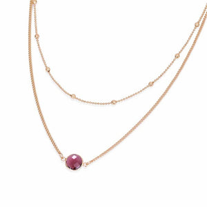 Boho Round Opal Pendant Necklace Female Zinc Alloy Cable Chain Double Short Necklace Round Beads Chain Jewelry Jewelry