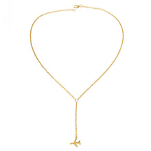 Carica l&#39;immagine nel visualizzatore di Gallery, Fashion Necklace Accessories Small Aircraft Necklace Women Long Necklace Alloy Plating Glossy Aircraft Pendant Necklace