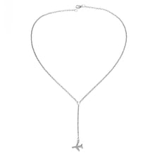 Carica l&#39;immagine nel visualizzatore di Gallery, Fashion Necklace Accessories Small Aircraft Necklace Women Long Necklace Alloy Plating Glossy Aircraft Pendant Necklace