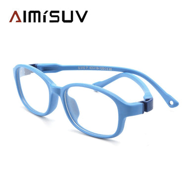 Square Unisex TR90 Flexible Ultralight Glasses Frame Kids Optical Clear Silicone Eyeglasses Boy Girls UV400