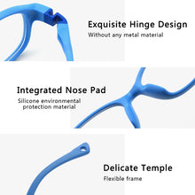 Load image into Gallery viewer, Square Unisex TR90 Flexible Ultralight Glasses Frame Kids Optical Clear Silicone Eyeglasses Boy Girls UV400