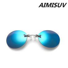 Load image into Gallery viewer, AIMISUV Round Rimless Sunglasses Men Matrix Morpheus Men&#39;s Classic Clamp Nose Glasses  Mini Frameless Brand Design Glasses UV400