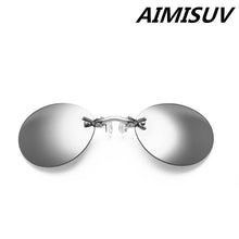 Load image into Gallery viewer, AIMISUV Round Rimless Sunglasses Men Matrix Morpheus Men&#39;s Classic Clamp Nose Glasses  Mini Frameless Brand Design Glasses UV400