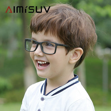 AIMISUV Square Kids Glasses Frame  Silicone Flexible Optical Eyeglasses Frame Children 2022 Boy Girls Clear Glasses UV400