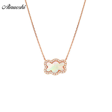 Pure 18K Rose Gold Lovely Bear Pendant Necklace Natural Pink Onyx Female Pendant Real Diamond Jewelry