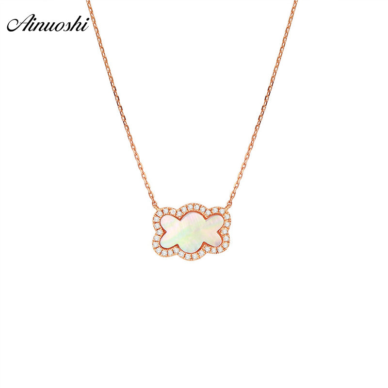 Pure 18K Rose Gold Lovely Bear Pendant Necklace Natural Pink Onyx Female Pendant Real Diamond Jewelry