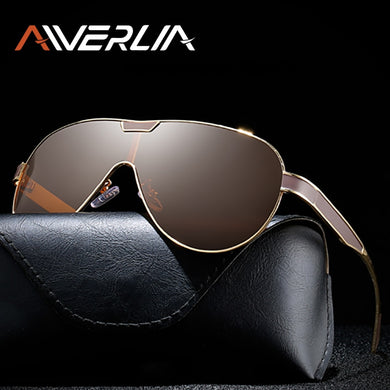 AIVERLIA Sunglasses Men Polarized Men's Glasses Man Sunglass Brand Design Mirror Lens Black Gold Oculos Masculino AI55