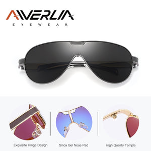 AIVERLIA Sunglasses Men Polarized Men's Glasses Man Sunglass Brand Design Mirror Lens Black Gold Oculos Masculino AI55