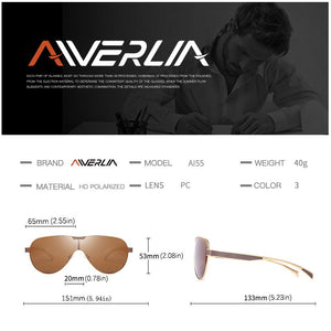 AIVERLIA Sunglasses Men Polarized Men's Glasses Man Sunglass Brand Design Mirror Lens Black Gold Oculos Masculino AI55
