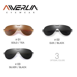 AIVERLIA Sunglasses Men Polarized Men's Glasses Man Sunglass Brand Design Mirror Lens Black Gold Oculos Masculino AI55