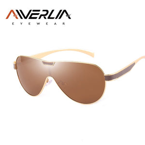 AIVERLIA Sunglasses Men Polarized Men's Glasses Man Sunglass Brand Design Mirror Lens Black Gold Oculos Masculino AI55