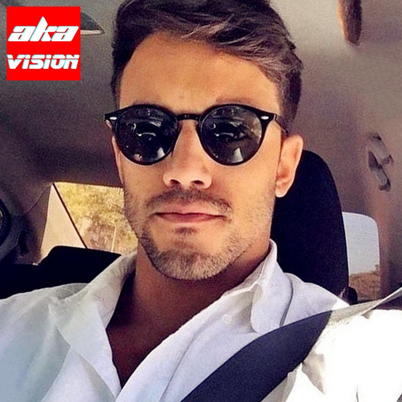 AKA VISION Vintage Round Sunglasses Men 2023 Retro Eyeglasses Men/women  Brand Sun Glasses Men Gafas De Sol Hombre UV400