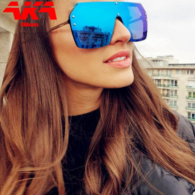 AKAgafas 2023 Oversized Sunglasses Women  Eyeglasses Women/Men Gradient Classic Glasses Women Metal Lentes De Sol Hombre
