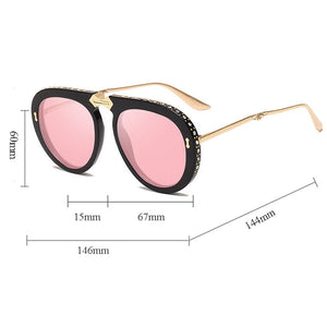 ALOZ MICC 2023 Women Foldable Frame Pilot Sunglasses for Women Brand Designe  Rhinestone Sun Glasses Female Shade Q109
