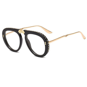 ALOZ MICC 2023 Women Foldable Frame Pilot Sunglasses for Women Brand Designe  Rhinestone Sun Glasses Female Shade Q109