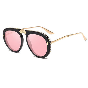 ALOZ MICC 2023 Women Foldable Frame Pilot Sunglasses for Women Brand Designe  Rhinestone Sun Glasses Female Shade Q109