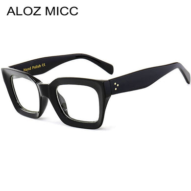 ALOZ MICC Black Frame Square Transparent Glasses Women Retro Acetate Men Eyeglasses Clear Lens Glasses Frame Q263