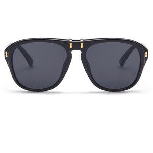 ALOZ MICC Flip Sunglasses Women Men Unique Oversized Square Sun Glasses Clamshell Two Lens Eyeglasses Q344