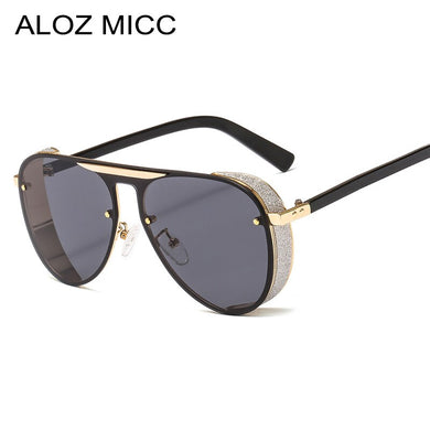 ALOZ MICC Steampunk Sunglasses Men Brand Design 2023 Big Box Ladies Sunglasses For Men Punk Pilot Sunglas UV400 Q703